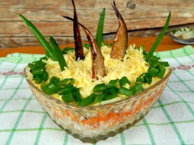 Салат «Рыбки в пруду»