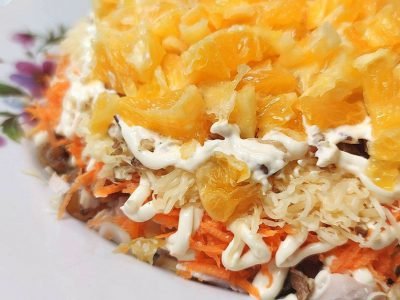 Салат с апельсинами и куриной грудкой «Испанская любовь»