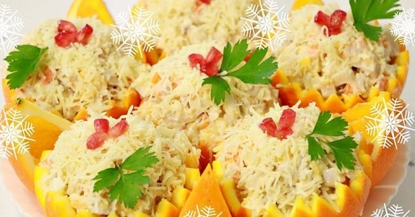 салат с апельсинами