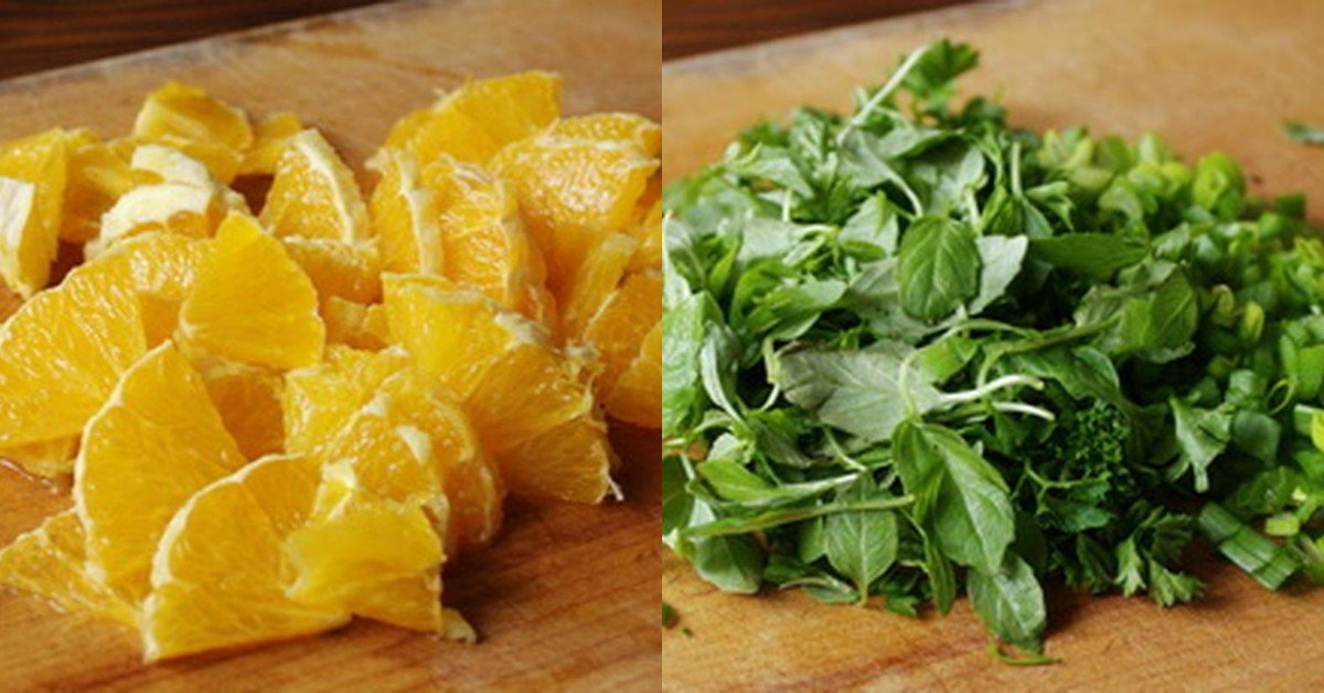 салат с апельсином