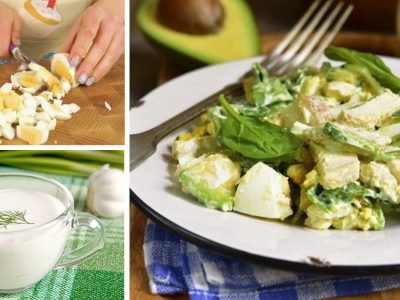 Салат с авокадо и яйцами
