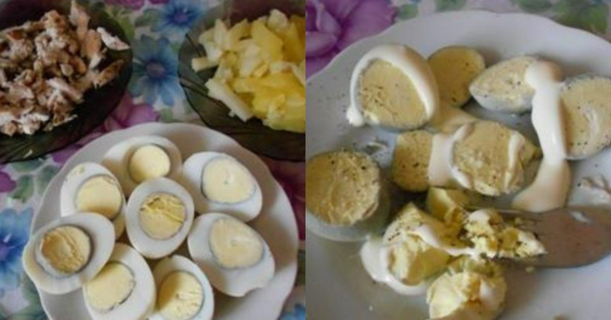 салат с яйцами