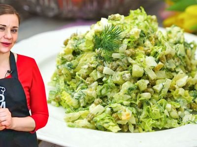 Быстрый салат «Весна на пороге» с горошком