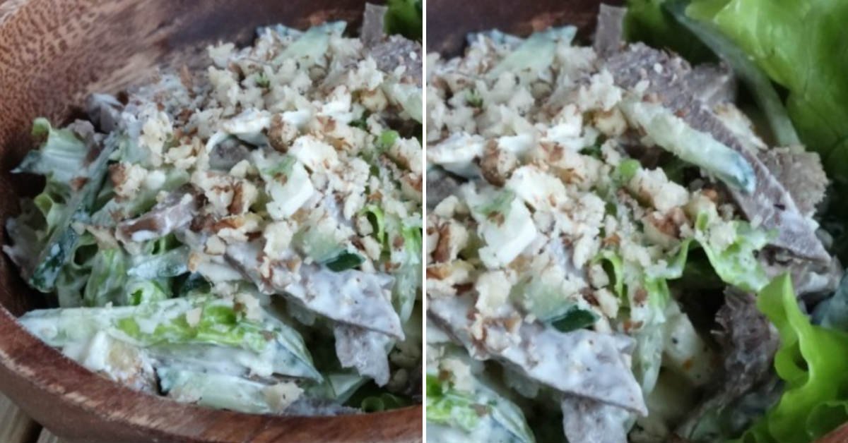 салат с языком и орехами