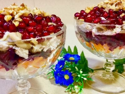 Салат с гранатом и курицей