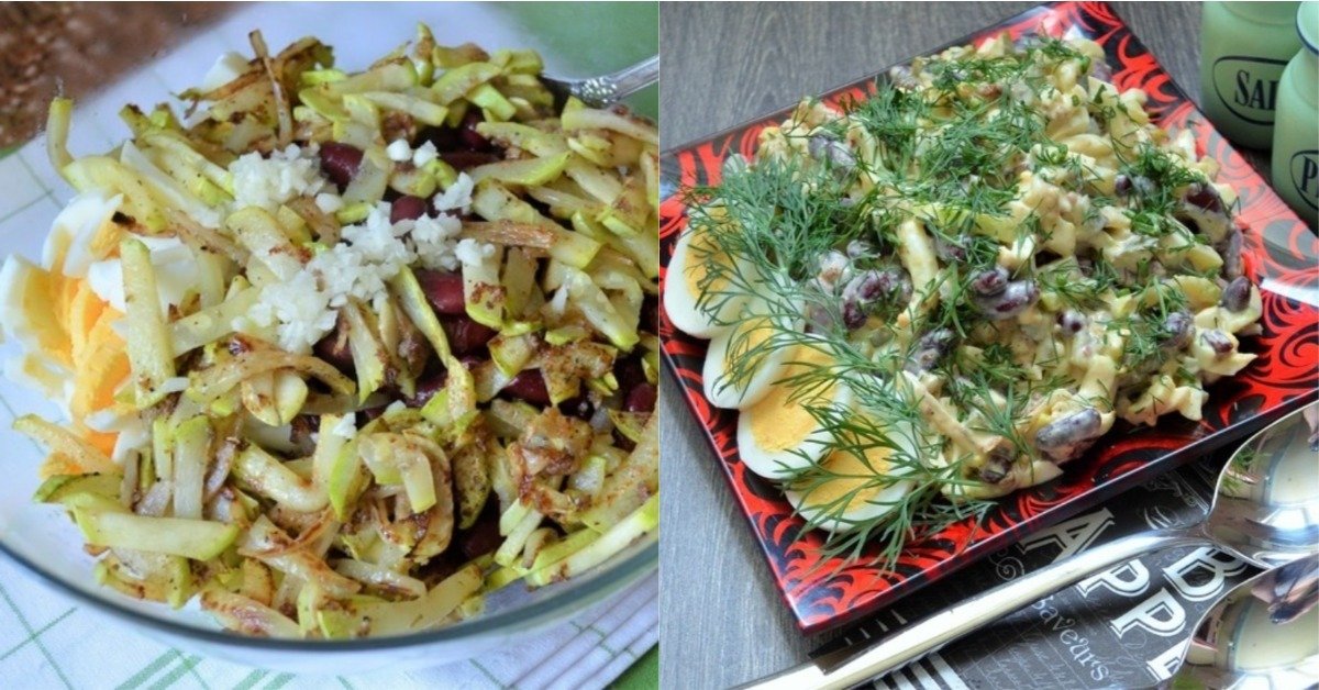 салат с фасолью