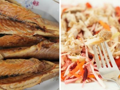 Салат с копченой скумбрией