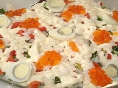 Салат с красной рыбой