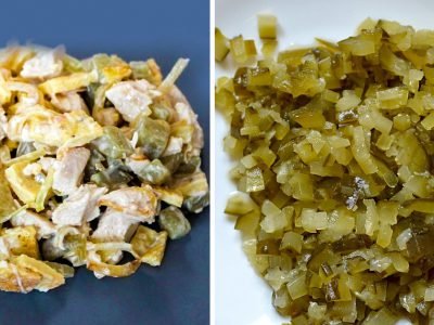 Салат с омлетом и огурцами