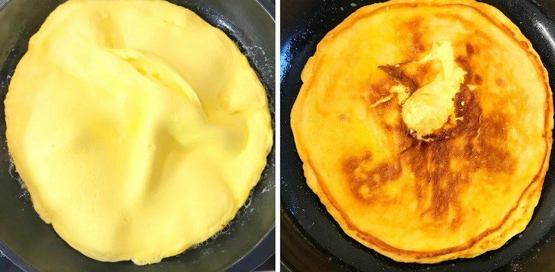 омлет на сковороде