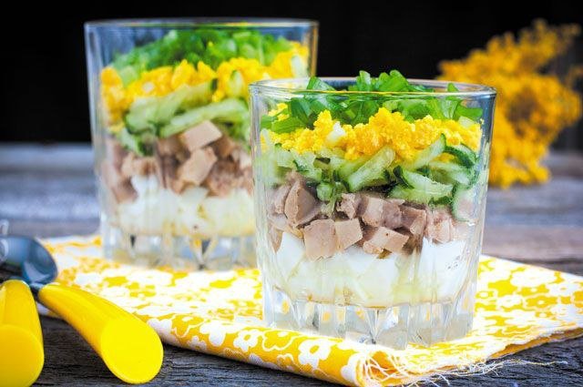 салат с печенью трески