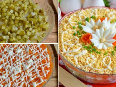 Многослойный салат с печенью «‎Карнавал»