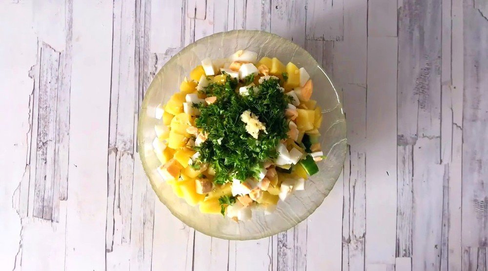 салат с плавленым сыром