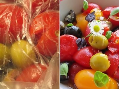 Салат с помидорами черри «Расплющенный»