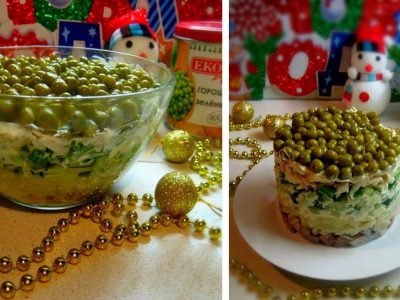 Салат с сельдью и огурцом