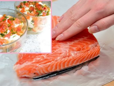 Салат с семгой и яблоком