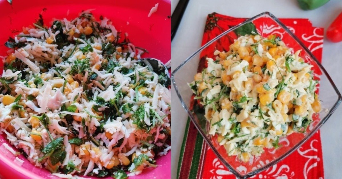 салат с кукурузой