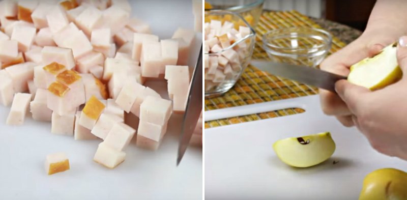 салат с курагой и ветчиной