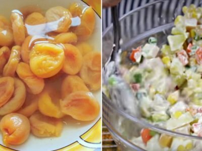 Салат с ветчиной и курагой