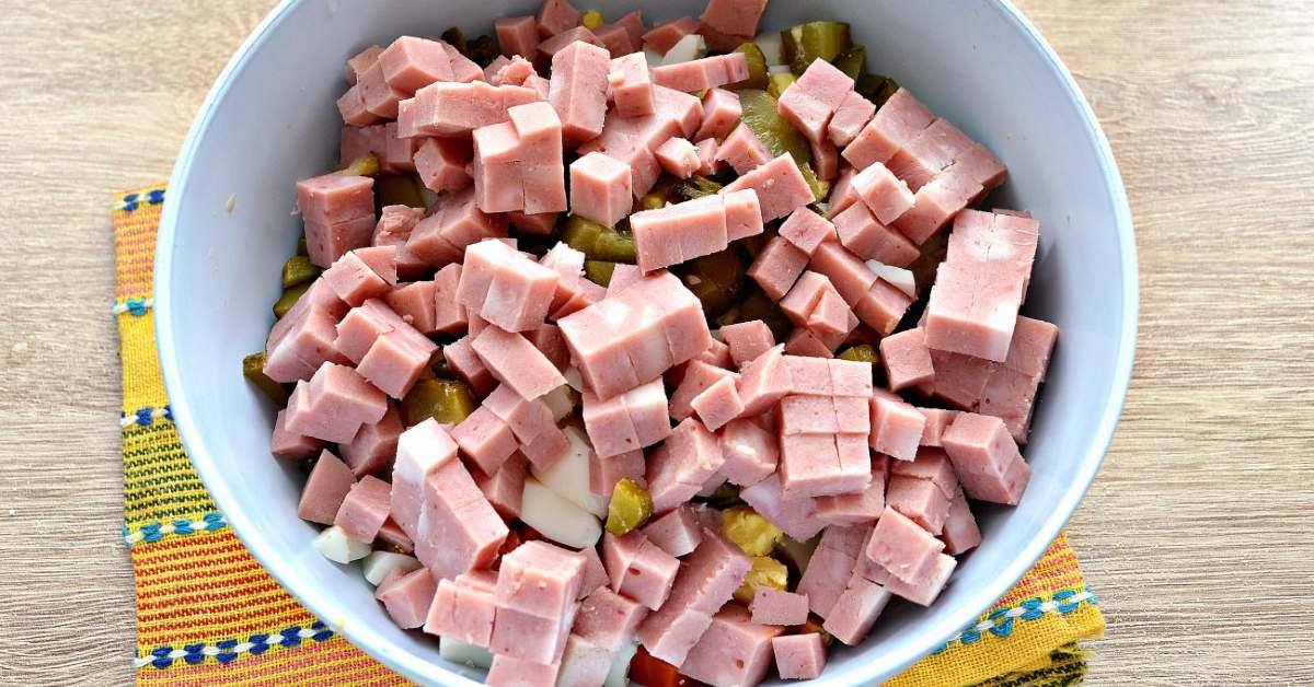 салат с мясом
