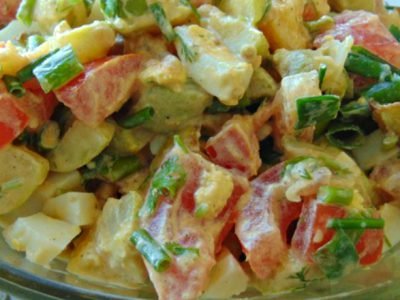 Салат с жареными кабачками