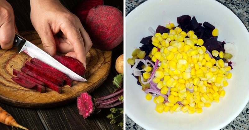 нарезка овощей для салата