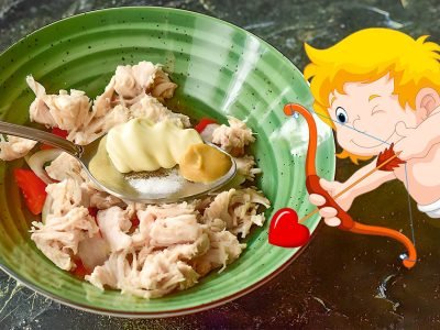 Салат «Стрела Купидона» с курицей