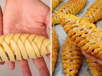 Самса как шашлык на кефирном тесте в духовке