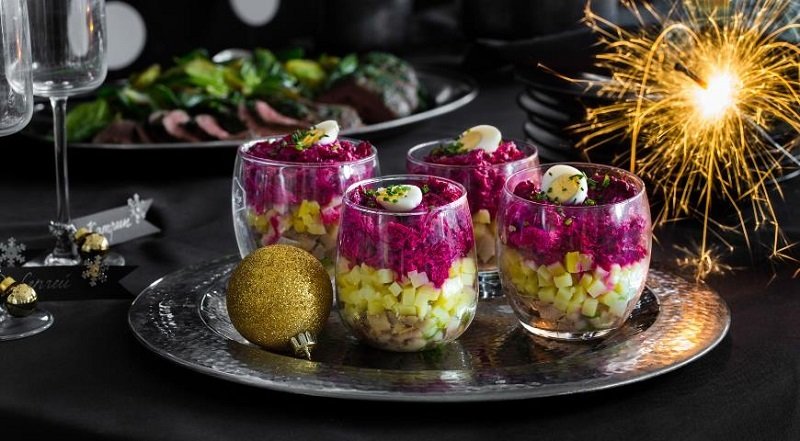 сельдь под шубой в стакане