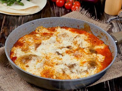 Пряная шакшука с баклажаном