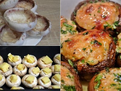 Шампиньоны, фаршированные сыром