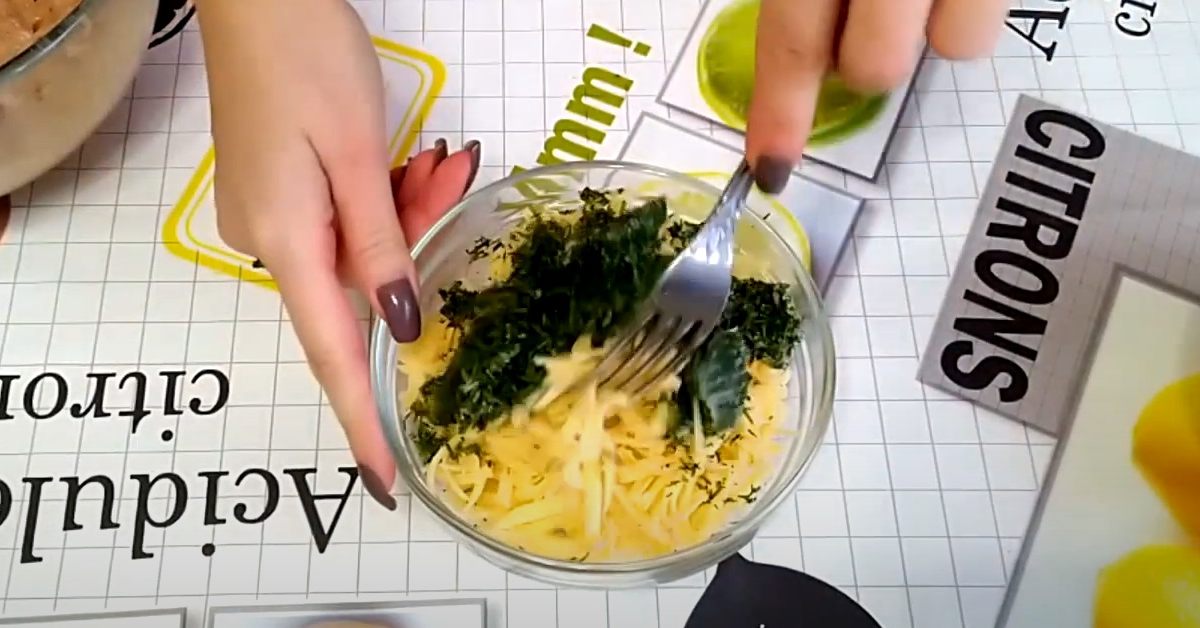 яйца с сыром и зеленью