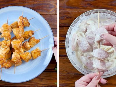 Шашлык из индейки в майонезе