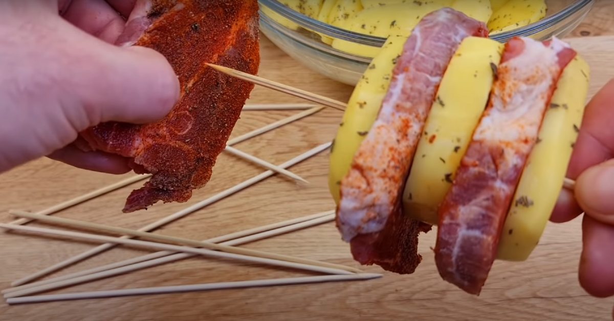 шашлык с мясом и овощами