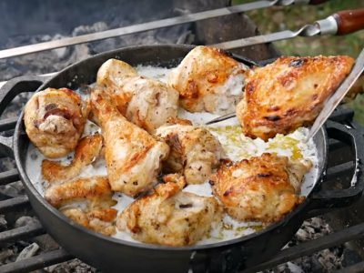 Шашлык из курицы на мангале