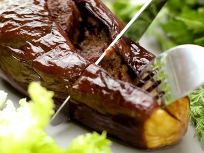Шашлык в баклажанах в духовке