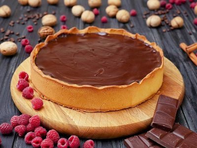 Шоколадно-малиновый тарт