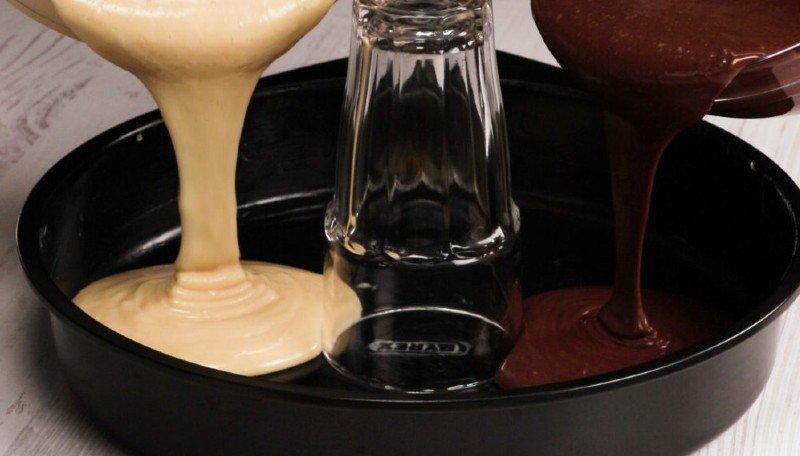 как приготовить двухцветный кекс