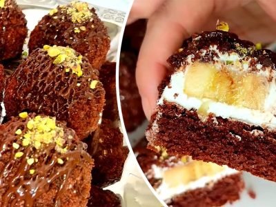 Шоколадные пирожные с бананом