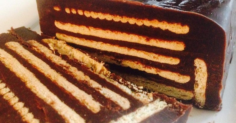 простой шоколадный торт из печенья