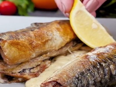 Скумбрия с грибами