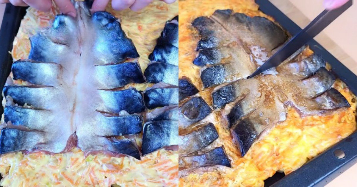 запеченная скумбрия с картошкой