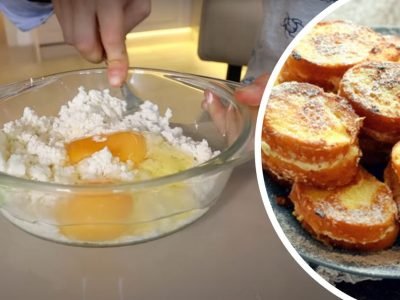 Сладкие гренки с творогом