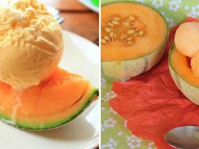 Сливочное мороженое с дыней