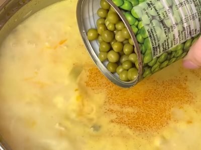 Сливочный суп из консервированного горошка