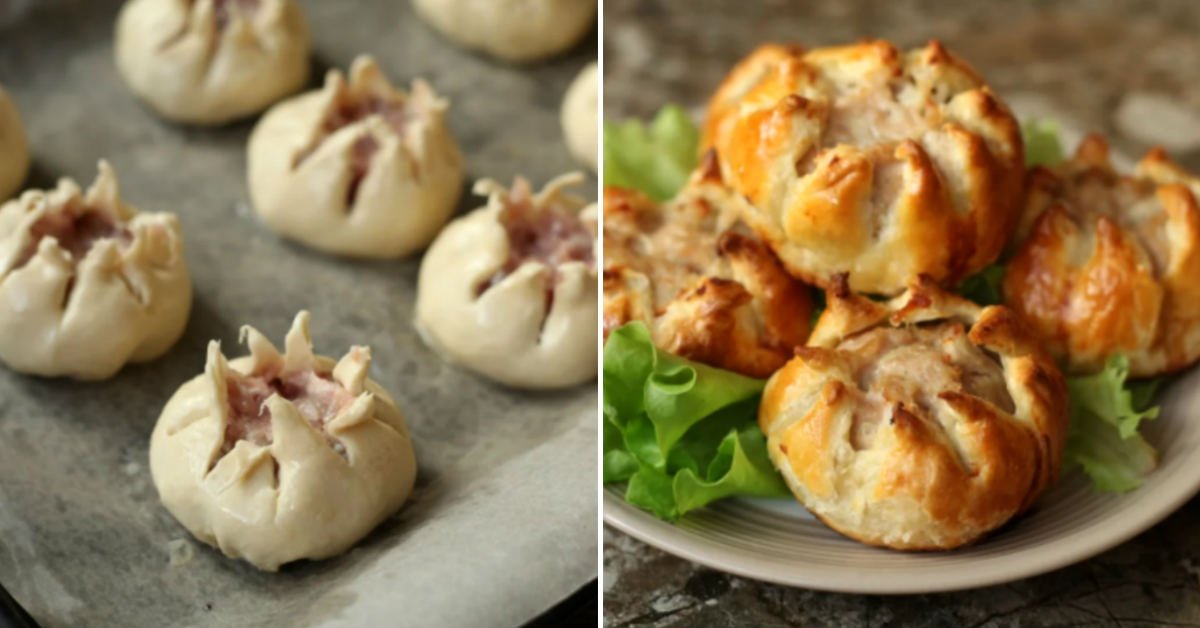 слоеные пирожки с мясом