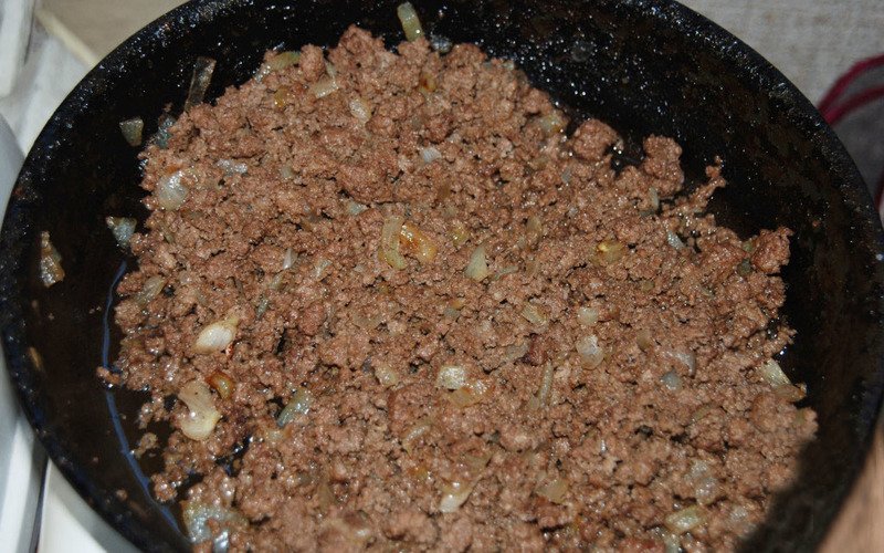 слоеный пирог с мясом