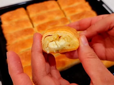 Слойки с творогом и картофелем