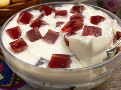 Сметанное желе с творогом