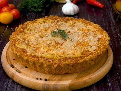 Сметанный тарт с помидорами